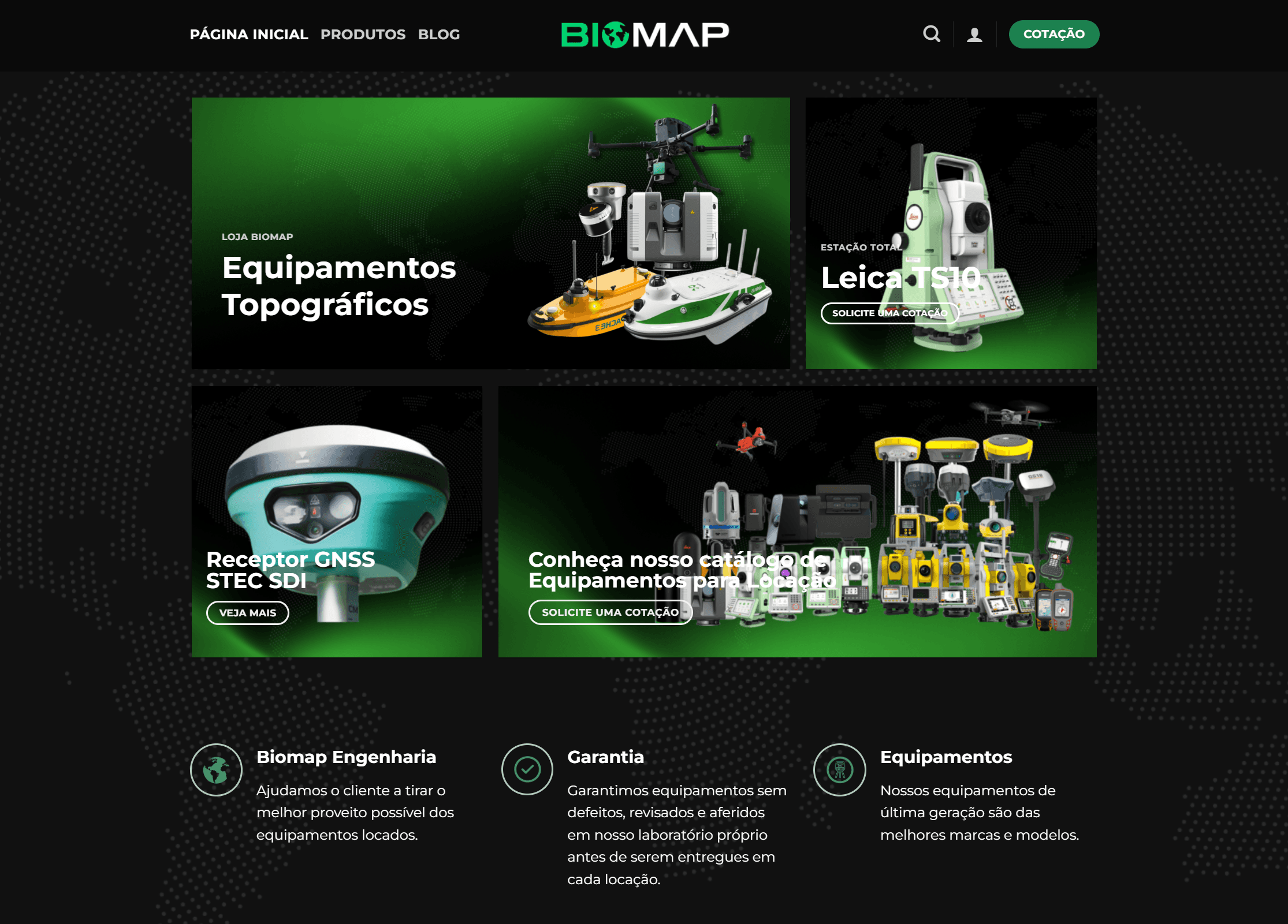 Homepage Loja BIOMAP